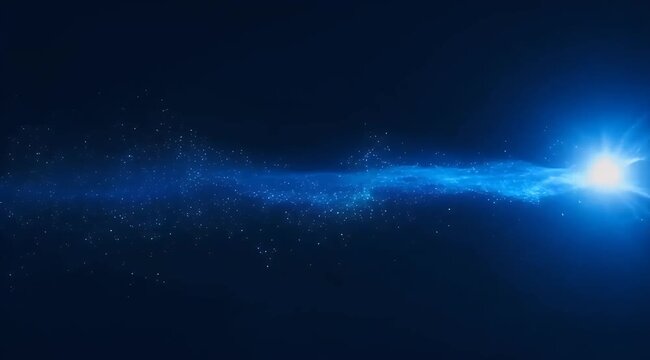 Blue energy wave transition sweeping across dark blue background, abstract futuristic motion