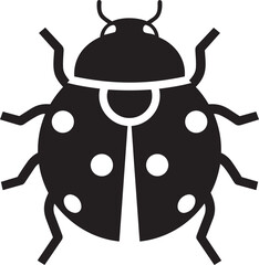 Black ladybug icon simple vector illustration for nature and insect concepts isolated on white background © Laiba