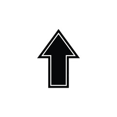 Fototapeta premium Black arrow icon with white outline on a white background