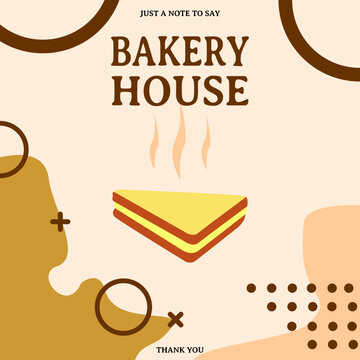 rustic handwritten grand opening bakery house announcement poster template