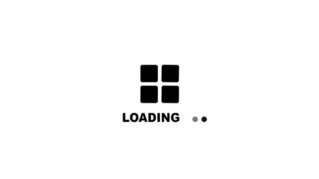 Abstract a beautiful square loading icon and rotating progress animation, system upload loading on white back ground.