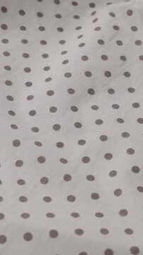 polka dots kitchen cotton or linnen natural fabric textile background vertical video 