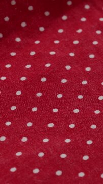 polka dots red cotton or linnen natural fabric textile background vertical video