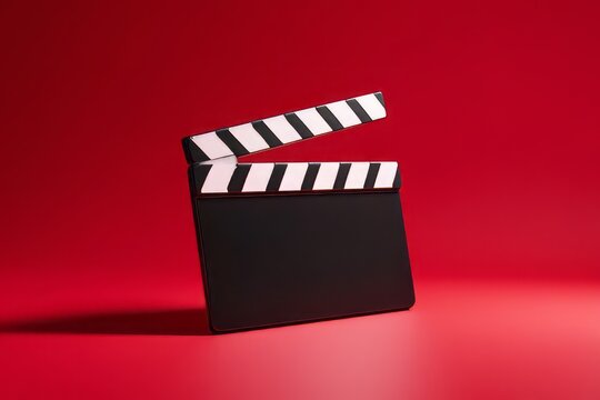 Minimalist illustration of a director's clapperboard,  movie clapper board, film slate