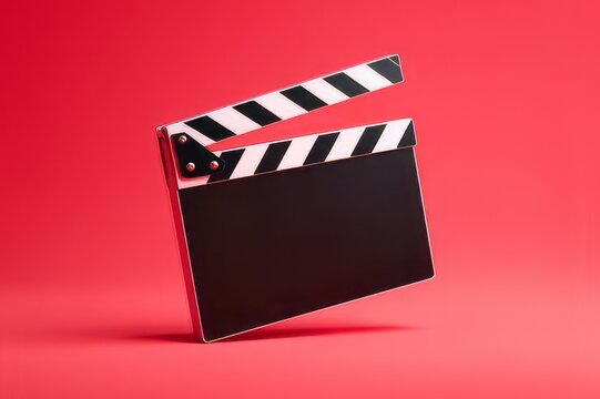 Minimalist illustration of a director's clapperboard,  movie clapper board, film slate