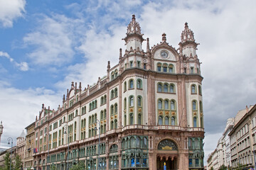 Fototapeta premium Ornate art nouveau building in the city of Budapest, Hungary 