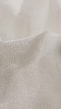 white kitchen cotton or linnen natural fabric textile background vertical video