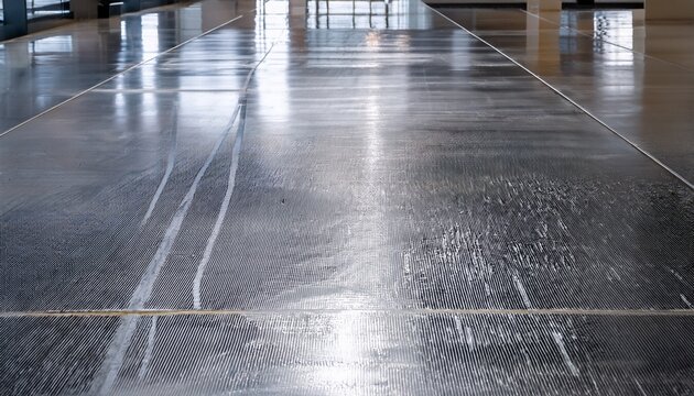 seamless epoxy floor with uninterrupted metallic silver surface industrial appeal with high end elegance