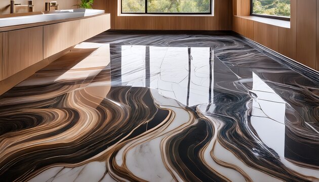 seamless epoxy bathroom flooring water resistant high gloss finish with sleek modern appeal