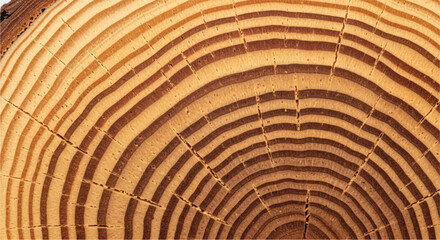 Wood grain cross section. Wood texture of cut tree. Closeup of tree trunk rings.  © shazam