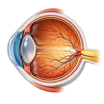 Detailed Anatomical Illustration of the Human Eye Cross Section