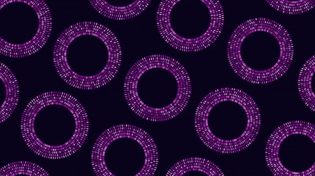 Abstract footage of repeating green dotted rings on a dark background, creating a modern geometric pattern for technology, data, and digital design backgrounds