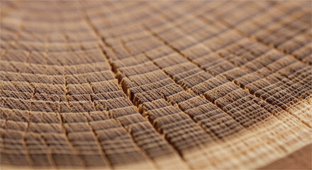 Wood grain cross section. Wood texture of cut tree. Closeup of tree trunk rings.  © shazam