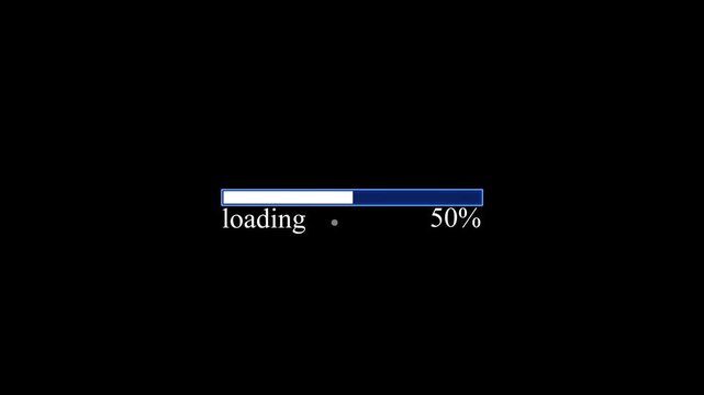 Glowing neon Status bar, process indicator from 0 to 100 increasing percentage, progress bar animation.Abstract loading bar please wait icon animation background. with 4k video animation.