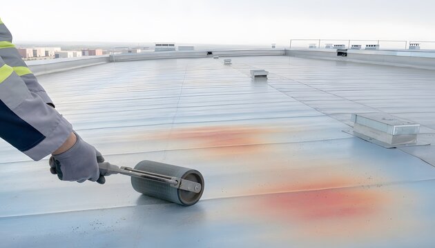 Roof thermal imaging scan with roller.