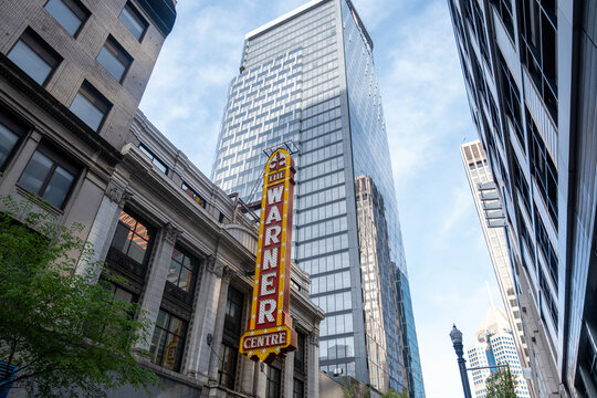 View of Warner Centre in Downtown Pittsburgh With Modern Buildings and Clear Sky