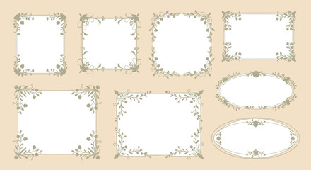 Obraz premium Elegant Floral Borders and Frames Collection - Vintage Botanical Design Elements