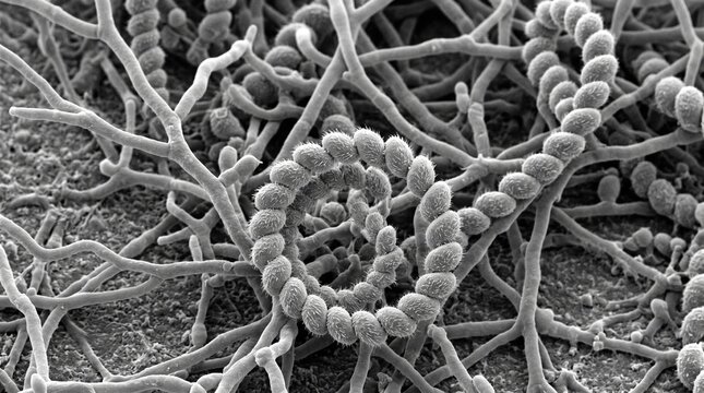 Streptomyces Aerial Hyphae Spore Chain SEM