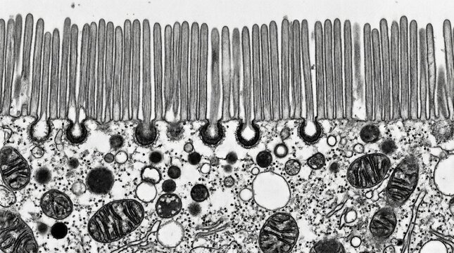 Renal Tubule Brush Border Microvilli TEM Proximal
