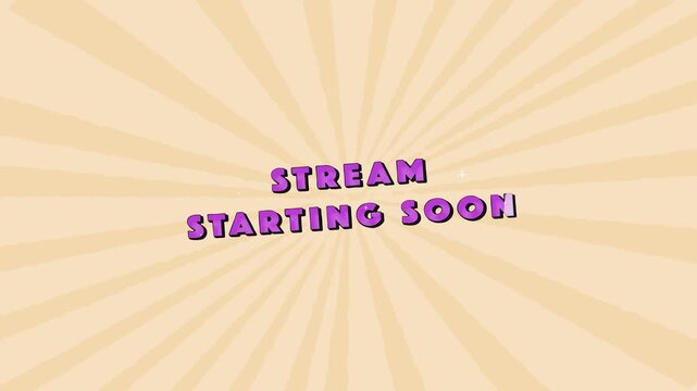 Vintage Pop Art Stream Starting Soon Text Reveal with Retro Comic Style