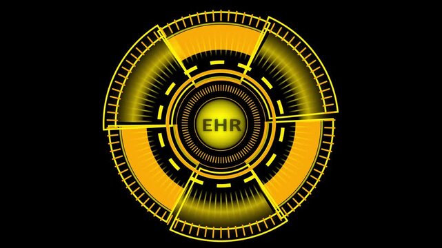 Artificial intelligence or ai concept. Futuristic icon design and graphics over hand with table. holographic advanced HUD circle platform glowing dots digital luxurious wave .