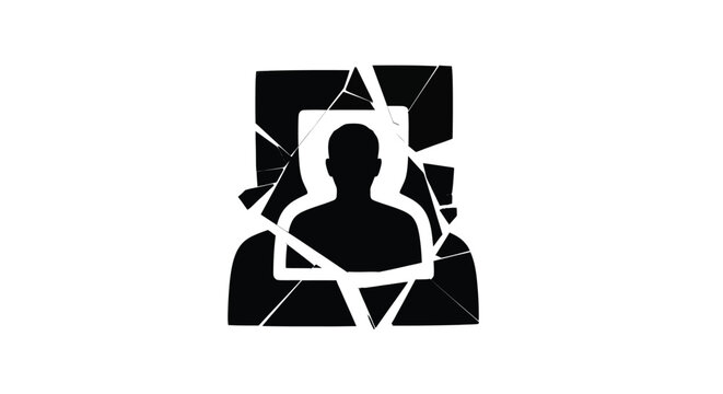 Broken identity frame concept representing personality crisis and mental fragmentation