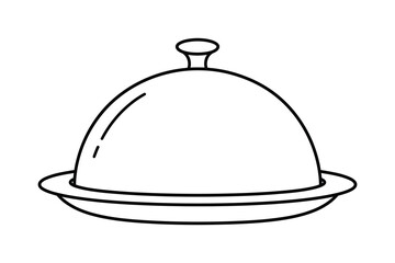 Fototapeta premium Simple dome-shaped food cover with handle for serving dishes