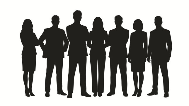 Business People Silhouette Vector &ndash; Corporate Team Minimalist Professional Clipart