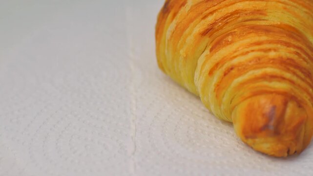 fresh croissant on a white background