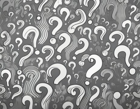 question mark random pattern background gray and white