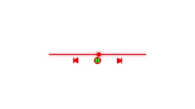 Media player template scroll bar button with audio reactor, Music timeline or video track player, Timeline bar moving as song media playing Animation. music player