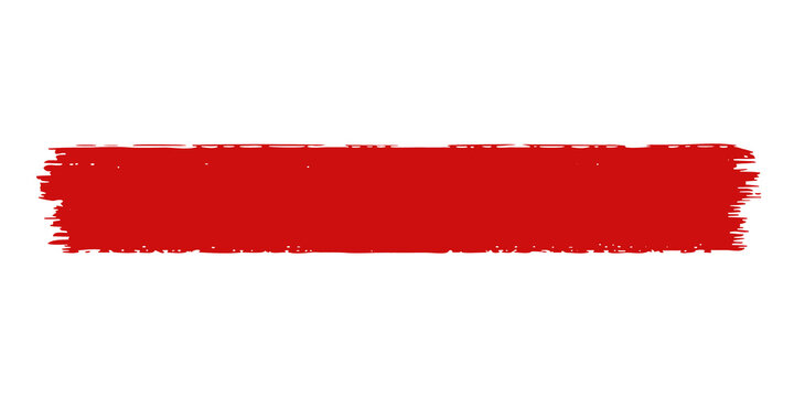 Red line of paint isolated, red smear