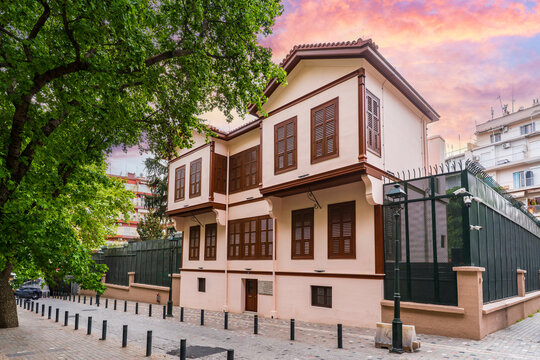 Thessaloniki, Greece - April 14, 2026 : The Ataturk Museum in Thessaloniki City of Greece. Ataturk is great leader of Turkish Republic and was born in this house at 1881.