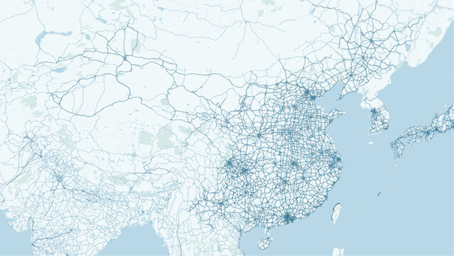 Modern minimalist black and white vector map of Beijing, China. High-quality scalable illustration of Beijing city grid, Forbidden City, and concentric ring roads for posters and urban design.