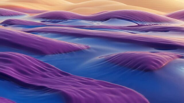 Dreamlike Horizons Reflect Surreal Pastel Hues. Surreal Dunes With Flowing Pastel Shades Under Twilight Sky