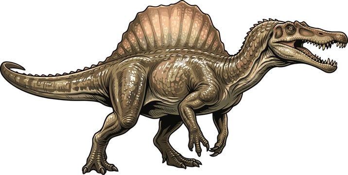 Spinosaurus Sail-Back Dinosaur Vector Illustration