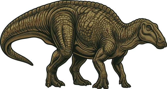 Hadrosaurus Duck-Billed Dinosaur Vector