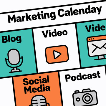 A vibrant, stylized graphic depicting digital communication and connectivity, ideal for modern marketing and social media branding.