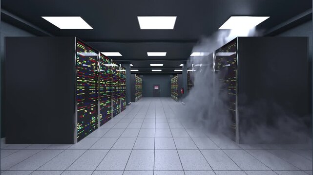 サーバールーム　3DCGレンダリング
