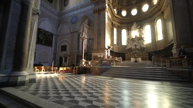 Duomo di Napoli (Naples Cathedral), gothic revival and baroque styled church in Naples, Italy	
