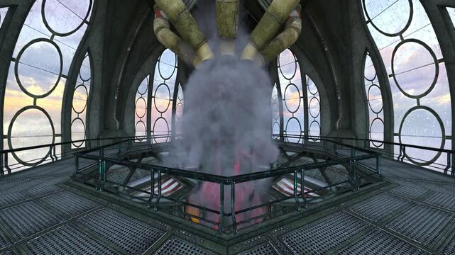 ミサイル発射基地　3DCGレンダリング
