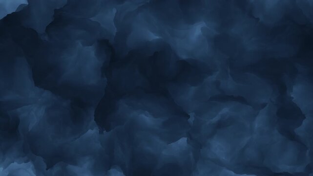 Abstract motion graphic of swirling blue smoke and mist forming a cloudy frame around a dark center, ideal for atmospheric backgrounds, transitions, and titles