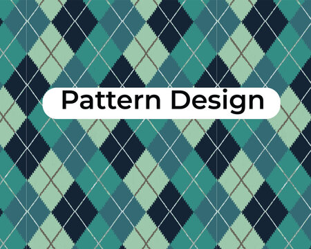 Argyle pattern design a seamless repeating texture in shades of blue and green