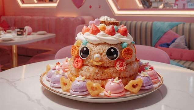 食べるのが惜しいキャラフードが主役の日本のカワイイカフェの壮観一皿