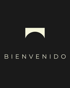 Se&ntilde;al de Bienvenida Minimalista - Letrero BIENVENIDO Dorado sobre Negro