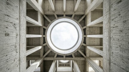 Fototapeta premium Architectural marvel - A captivating view of the ceiling structure.