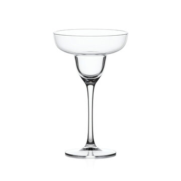 Elegant empty clear glass perfectly shaped for serving classic chilled margarita cocktails&nbsp;&nbsp;