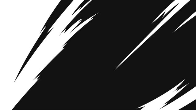 Abstract manga speed lines with bold black diagonal strokes on transparent background. Dynamic comic motion effect for anime action scenes and graphic design.