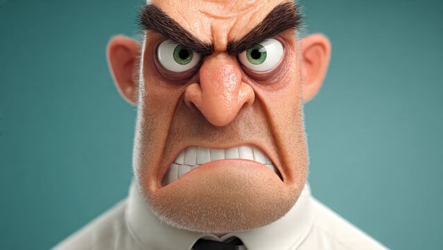 Angry Businessman Face Close-Up