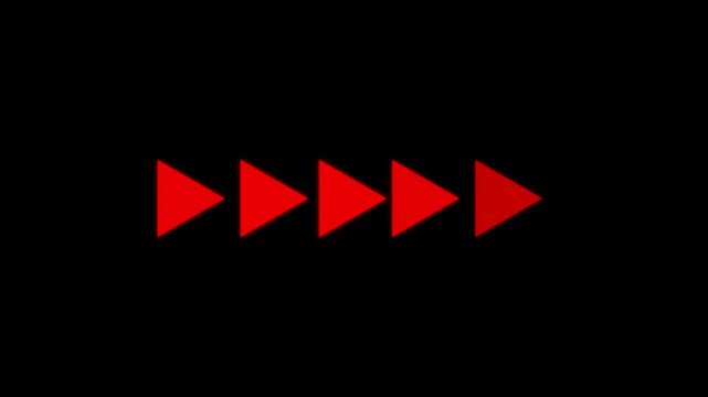 Right-directional arrow loop animation. Animated arrows for the overlay.arrows sign. Left arrow for road direction. Flashing direction indicator.4k